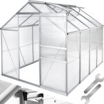Serre de jardin - tectake - serre dextrieur en polycarbonate surface 77 m porte coulissante 185 x 250 ...