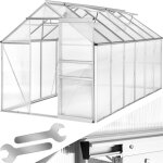 Serre de jardin - tectake - serre dextrieur en polycarbonate surface 1113 m porte coulissante 185 x ...