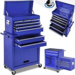 Servante atelier - tectake - servante datelier 10 compartiments verrouillables tapis antidrapant roulettes ...