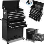 Servante atelier - tectake - servante datelier 10 compartiments verrouillables tapis antidrapant roulettes ...