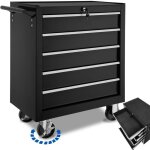 Servante atelier - tectake - servante datelier 5 tiroirs spacieux verrouillables avec tapis antidrapant ...