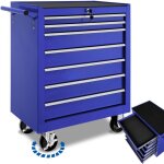 Servante atelier - tectake - servante datelier 7 tiroirs spacieux verrouillables avec tapis antidrapant ...