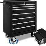 Servante atelier - tectake - servante datelier 7 tiroirs spacieux verrouillables avec tapis antidrapant ...