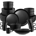 Service de table - tectake - service de vaisselle una en grs pour 6 personnes - 30 pices