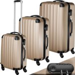 Set de valises - tectake - set de 3 valises rigides (xl l m) - avec serrure � combinaison - 4 roues pivotantes ...