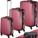 Set de valises - tectake - set de 3 valises rigides (xl l m) - avec serrure � combinaison - 4 roues pivotantes ...