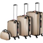 Set de valises - tectake - set de 4 valises rigides de voyage pucci (3 valises + 1 vanity) serrure combinaison ...