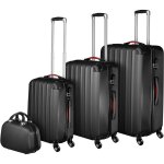 Set de valises - tectake - set de 4 valises rigides de voyage pucci (3 valises + 1 vanity) (xl l m) - ...