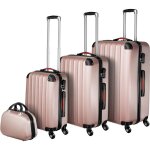 Set de valises - tectake - set de 4 valises rigides de voyage pucci (3 valises + 1 vanity) - cadenas ...
