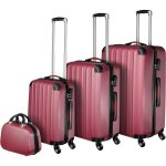 Set de valises - tectake - set de 4 valises rigides de voyage pucci (3 valises + 1 vanity) serrure combinaison ...