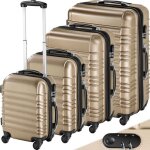 Set de valises - tectake - set de 4 valises trolley rigides avec serrure  combinaison - abs - 4 roues ...