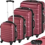 Set de valises - tectake - set de 4 valises trolley rigides - avec serrure � combinaison 4 roues pivotantes ...