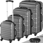 Valise - tectake - set de valises trolley rigides en plastique abs 50 x 32 x 76 cm - gris