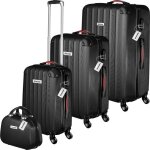 Set de valises - tectake - set de valises rigides cleo 4 pices avec pse - valise roulettes amovibles ...