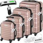 Set de valises - tectake - set de valises rigides mila 4 pices avec pse - bagages plastique abs robuste ...