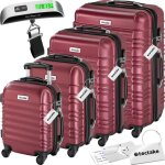 Set de valises - tectake - set de valises rigides mila 4 pices avec pse - bagages plastique abs robuste ...