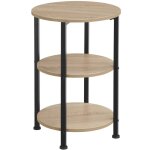 Table basse - tectake - table dappoint colchester en bois mdf ronde avec 3 �tag�res 40 x 61 cm - bois ...