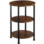Table basse - tectake - table dappoint colchester en bois mdf ronde avec 3 �tag�res 40 x 61 cm - bois ...