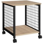 Table dappoint - tectake - table dappoint gary en bois et acier 40 x 40 x 48 cm - bois clair