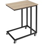 Table basse - tectake - table dappoint luton en bois mdf et acier en forme de c 48 x 35 x 70 cm - bois ...