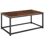 Table basse - tectake - table dappoint rectangulaire lynch en bois et acier 100 x 55 x 455 cm - bois ...