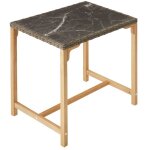 Table de jardin - tectake - table de bar kutina en rotin avec plaque en grs amovible cadre aluminium ...