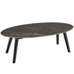 Table basse - tectake - table ovale acerra effet marbre avec pieds en bois massif 100 x 50 x 345 cm - ... Table basse - tectake - table ovale acerra effet marbre avec pieds en bois massif 100 x 50 x 345 cm - ...