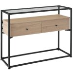 Table console - tectake - console reading au style industriel en bois et acier 1015 x 415 x 805 cm - ...