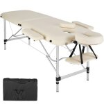 Table de massage - tectake - table de soin pliante et portable 2 zones 210 x 95 x 68 - 90 cm - beige Table de massage - tectake - table de soin pliante et portable 2 zones 210 x 95 x 68 - 90 cm - beige
