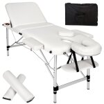 Table de massage - tectake - table de soin pliante et portable 3 zones 210 x 95 x 68 - 89 cm - blanc