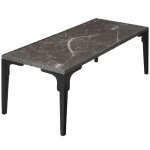 Table de jardin - tectake - table de repas foggia en rotin avec plaque en grs amovible cadre aluminium ...