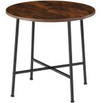Table - tectake - table de salle à manger ennis ronde en bois et acier 80 x 76 - bois foncé Table - tectake - table de salle à manger ennis ronde en bois et acier 80 x 76 - bois foncé