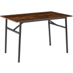 Table - tectake - table de salle  manger swansea rectangulaire en bois et acier 120 x 75 x 76 cm - bois ...