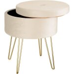 Tabouret - tectake - tabouret ava avec coffre de rangement 105 l aspect velours et table dappoint 375 ... Tabouret - tectake - tabouret ava avec coffre de rangement 105 l aspect velours et table dappoint 375 ...