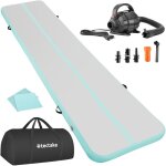 Tapis - tectake - tapis de gymnastique gonflable airflexy avec pompe � air �lectrique et poign�es lat�rales ...