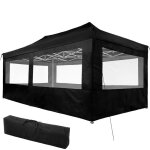 Barnum - tectake - tonnelle 6 x 3 m avec 4 rideaux viola cordes de serrage piquets et sac de transport ...