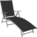 Chaise longue - tectake - transat de jardin marisol en acier pliable textilne et cadre en aluminium ...