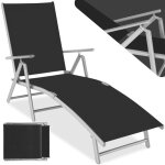 Chaise longue - tectake - transat de jardin marisol en acier pliable textil�ne et cadre en aluminium ...