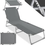 Bains de soleil - tectake - chaise longue transat de jardin en acier pliable 4 positions pare - soleil ... Bains de soleil - tectake - chaise longue transat de jardin en acier pliable 4 positions pare - soleil ...