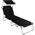 Bains de soleil - tectake - chaise longue transat de jardin en acier pliable 4 positions pare - soleil ...