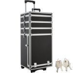 Bagage vendu seul - tectake - valise trolley cosmtique rigide avec roulette - noir
