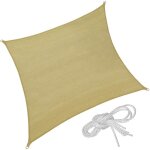 Toile solaire - tectake - voile dombrage carr�e avec une protection uv 50 + cordes de tension comprises ...