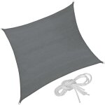 Toile solaire - tectake - voile dombrage carre avec une protection uv 50 + cordes de tension comprises ...