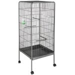 Cage à oiseaux - tectake - volière 54 x 54 x 146 cm en acier avec mangeoire perchoirs et roulettes - ... Cage à oiseaux - tectake - volière 54 x 54 x 146 cm en acier avec mangeoire perchoirs et roulettes - ...
