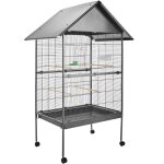 Cage à oiseaux - tectake - volière à roulettes bubi 85 x 60 x 168 cm en acier avec 1 mangeoire et 4 perchoirs ... Cage à oiseaux - tectake - volière à roulettes bubi 85 x 60 x 168 cm en acier avec 1 mangeoire et 4 perchoirs ...