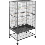 Cage à oiseaux - tectake - volière à roulettes papageno 78 x 52 x 131 cm en acier avec 1 mangeoire et ... Cage à oiseaux - tectake - volière à roulettes papageno 78 x 52 x 131 cm en acier avec 1 mangeoire et ...