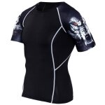 Tee shirt de compression homme - marque - mod�le - fitness - col arrondi - manches courtes