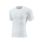 Tee shirt compression homme insfity running manches courtes blanc - pour fitness et jogging