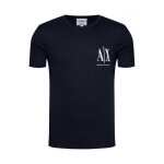 Tee shirt en coton brod - armani exchange - homme - bleu