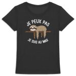 Tee shirt femme - la french touch - je peux pas je suis au max - noir - coton 100% bio - confectionn� ...